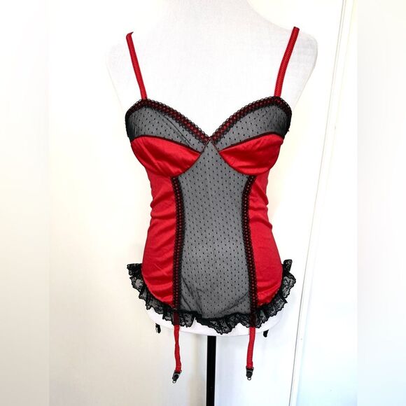 Vintage Nan Flower Small Lingerie Lace Camisole Teddy w/Garters - Picture 1 of 9